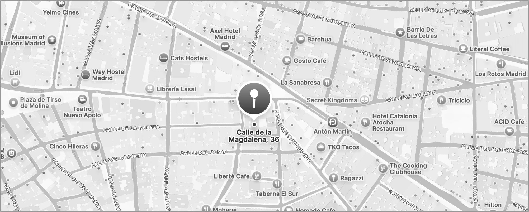 Mapa Magdalena 36 Madrid